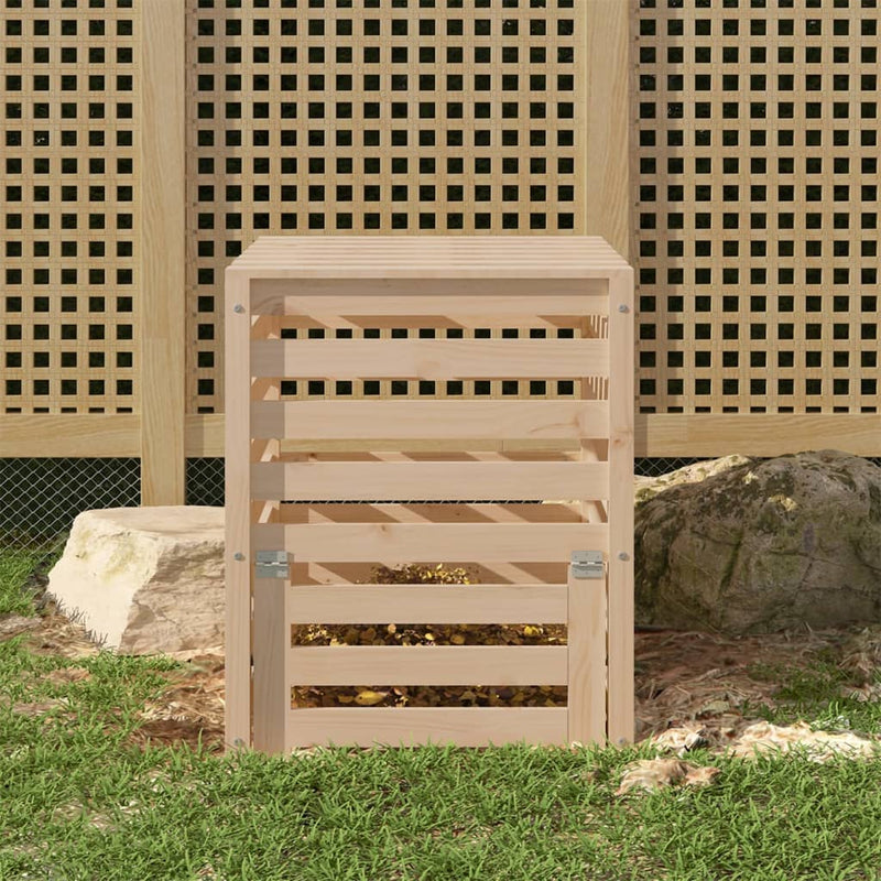 Compostbak 63,5X63,5X77,5 Cm Massief Grenenhout Grijs