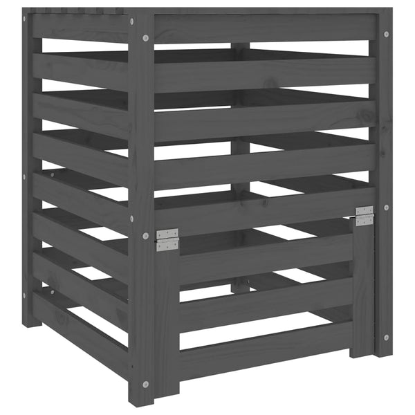 Compostbak 63,5X63,5X77,5 Cm Massief Grenenhout Grijs