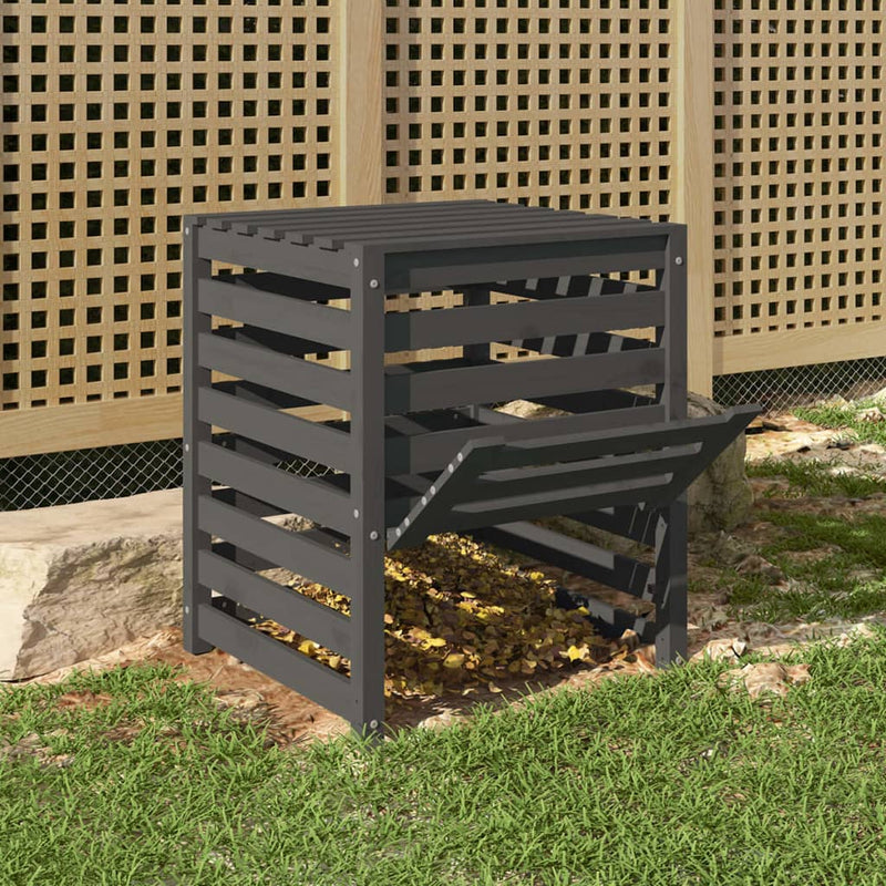 Compostbak 63,5X63,5X77,5 Cm Massief Grenenhout Grijs