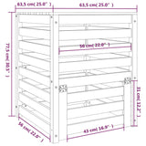 Compostbak 63,5X63,5X77,5 Cm Massief Grenenhout Grijs