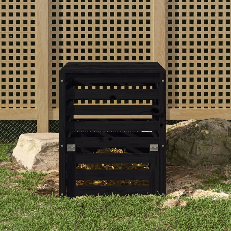 Compostbak 63,5X63,5X77,5 Cm Massief Grenenhout Grijs