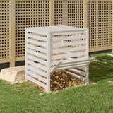 Compostbak 82,5X82,5X99,5 Cm Massief Grenenhout Wit