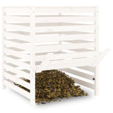 Compostbak 82,5X82,5X99,5 Cm Massief Grenenhout Wit