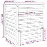 Compostbak 82,5X82,5X99,5 Cm Massief Grenenhout Wit