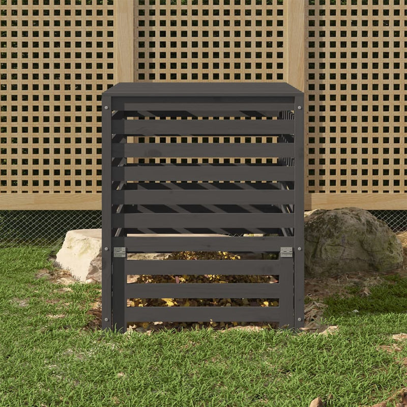 Compostbak 63,5X63,5X77,5 Cm Massief Grenenhout Grijs