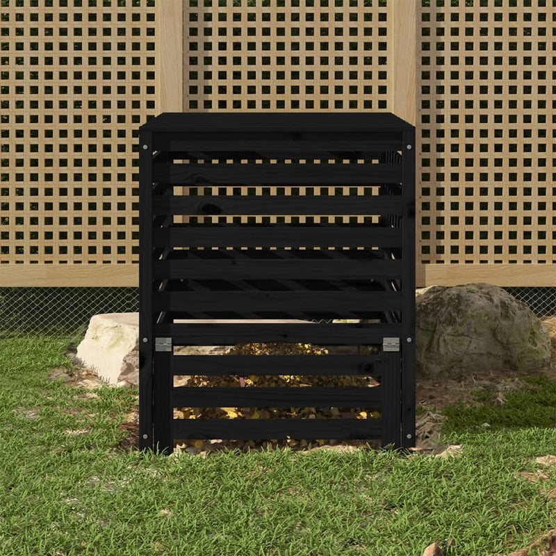 Compostbak 63,5X63,5X77,5 Cm Massief Grenenhout Grijs