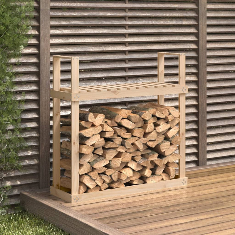 Haardhoutrek 110X35X108,5 Cm Massief Grenenhout Wit