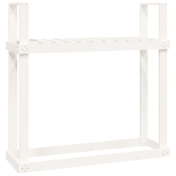 Haardhoutrek 110X35X108,5 Cm Massief Grenenhout Wit