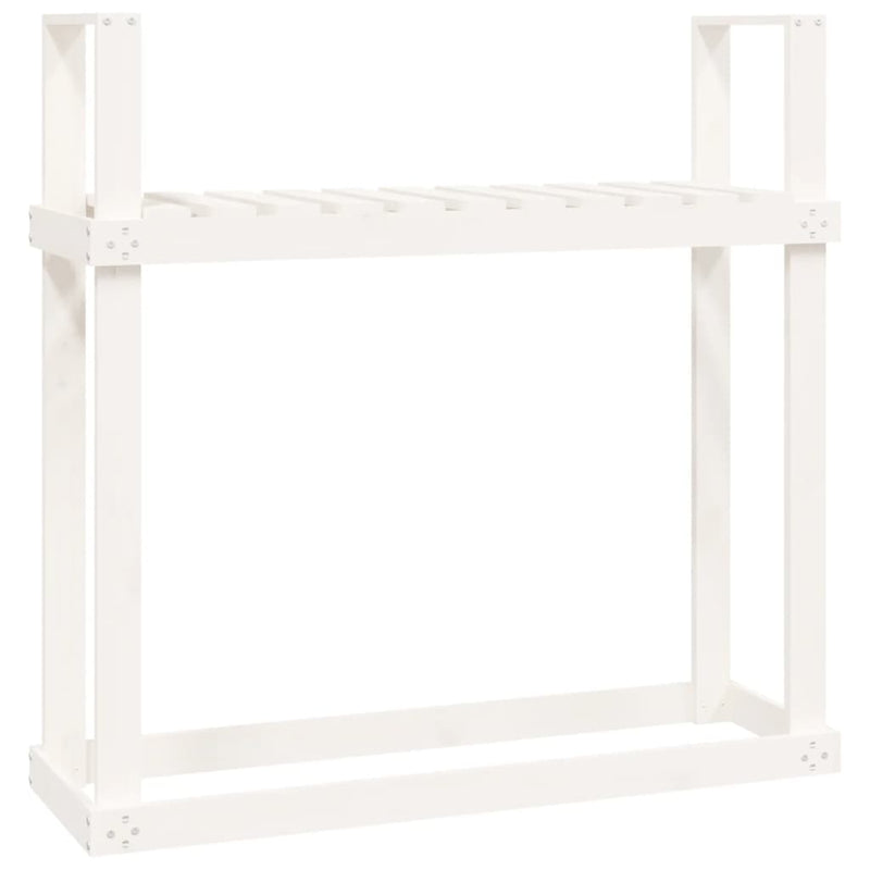 Haardhoutrek 110X35X108,5 Cm Massief Grenenhout Wit
