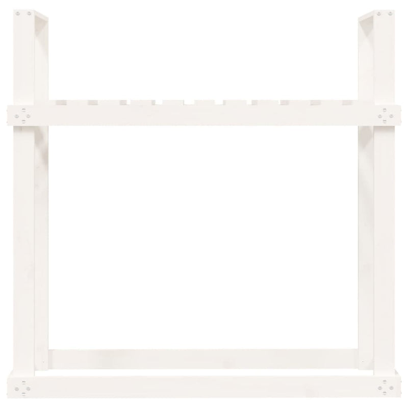 Haardhoutrek 110X35X108,5 Cm Massief Grenenhout Wit