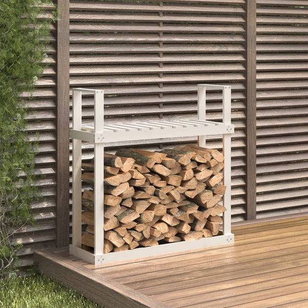 Haardhoutrek 110X35X108,5 Cm Massief Grenenhout Wit