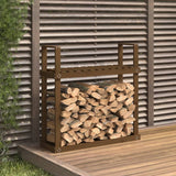 Haardhoutrek 110X35X108,5 Cm Massief Grenenhout Wit
