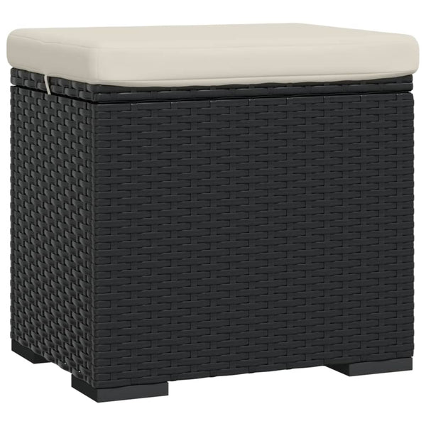 Hocker Met Kussen 40X30X40 Cm Poly Rattan