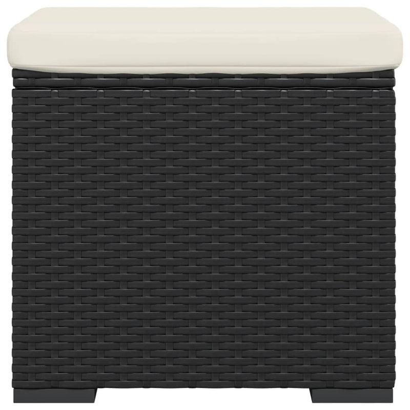 Hocker Met Kussen 40X30X40 Cm Poly Rattan