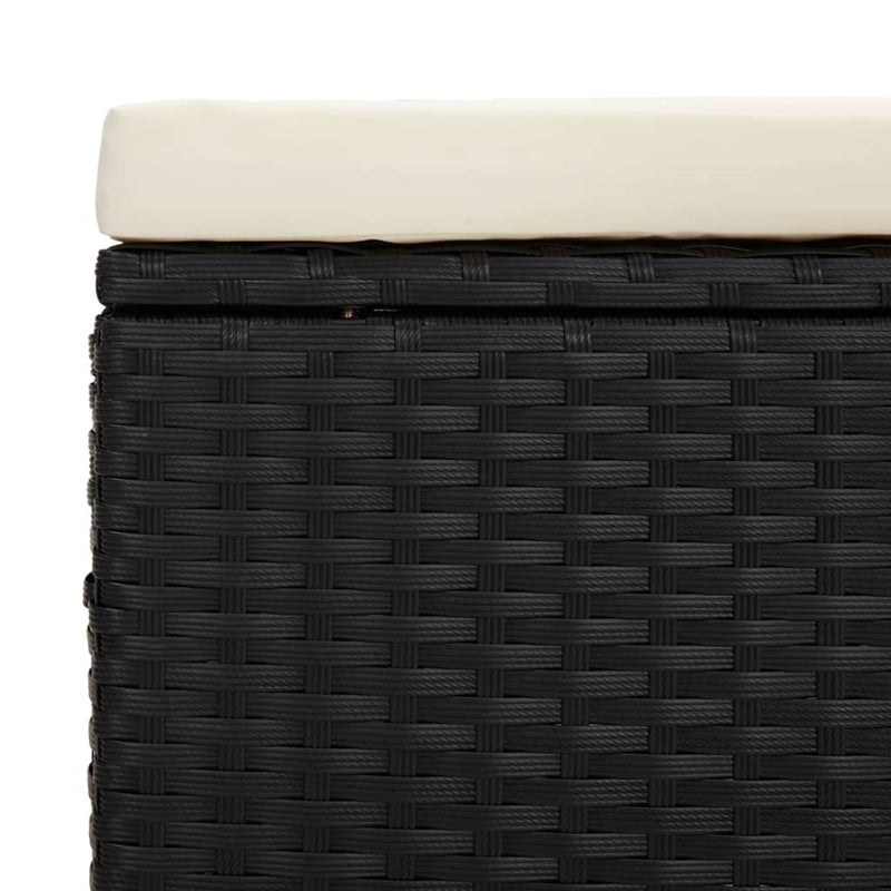 Hocker Met Kussen 40X30X40 Cm Poly Rattan