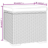 Hocker Met Kussen 40X30X40 Cm Poly Rattan