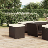 Hocker Met Kussen 40X30X40 Cm Poly Rattan