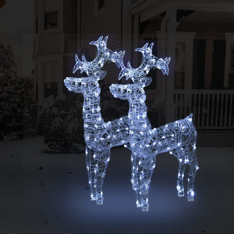 Kerstdecoratie Rendieren 90 Led's Acryl Koudwit