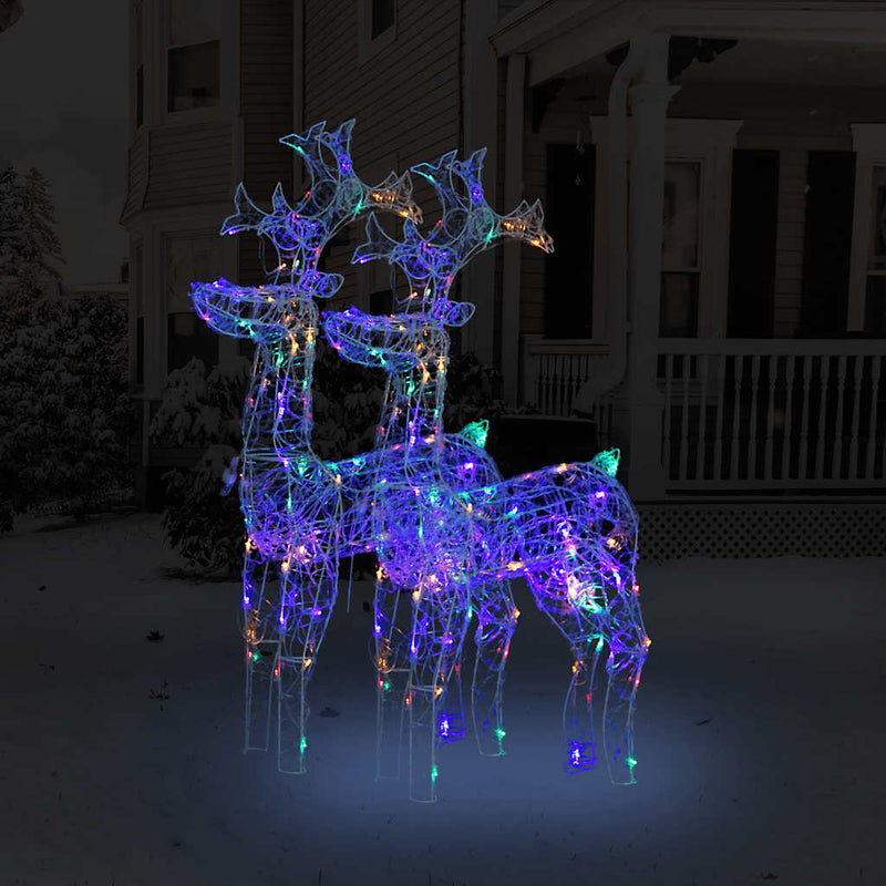 Kerstversiering Rendier 140 Led's 120 Cm Acryl Meerkleurig Multikleur