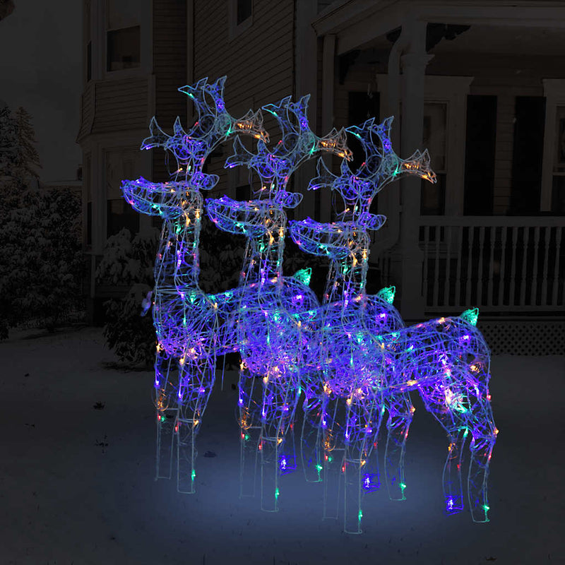 Kerstversiering Rendier 140 Led's 120 Cm Acryl Meerkleurig Multikleur