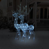 Kerstdecoratie Rendieren 90 Led's Acryl Koudwit