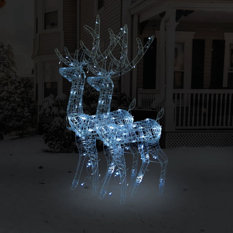 Kerstdecoratie Rendieren 90 Led's Acryl Koudwit