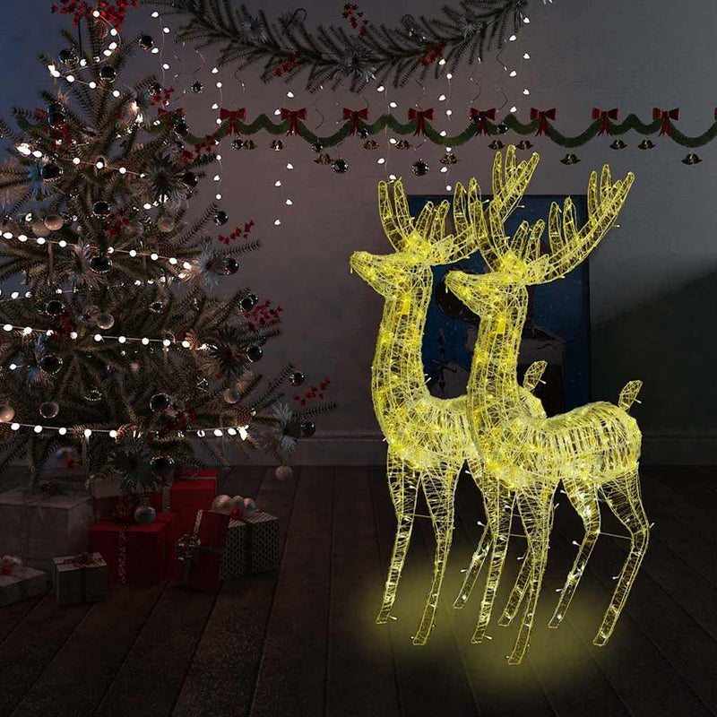 Kerstversiering Rendier 90 Led's Acryl Warmwit