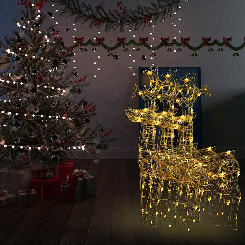 Kerstversiering Rendier 90 Led's Acryl Warmwit
