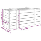 Opbergbox 91X40,5X42 Cm Massief Grenenhout