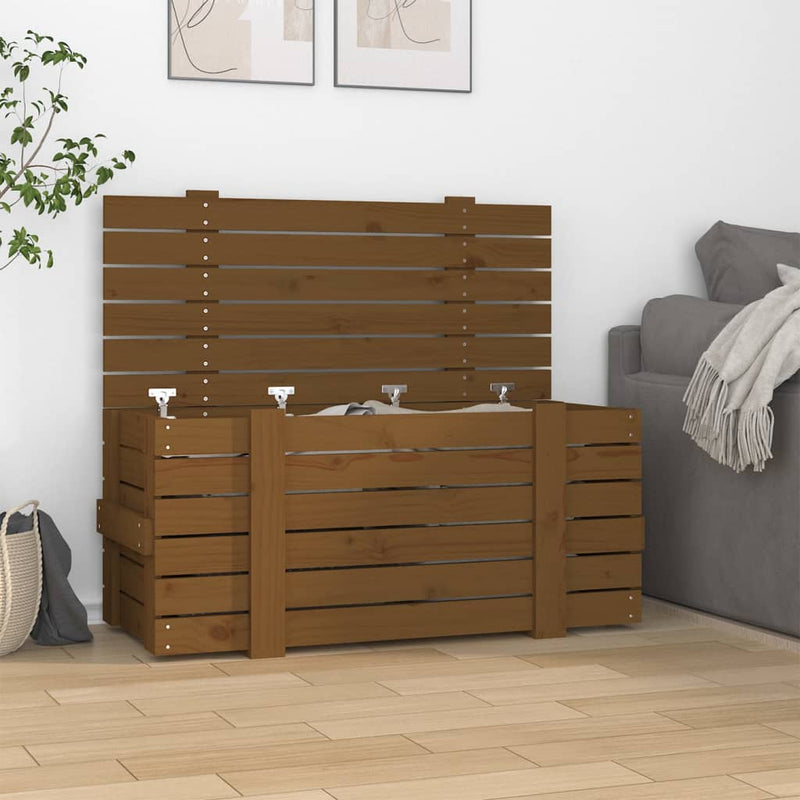 Opbergbox 91X40,5X42 Cm Massief Grenenhout