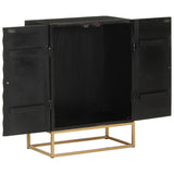 Dressoir Massief Mangohout En Ijzer Zwart