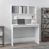 Bureau Met Schappen 102X45X148 Cm Bewerkt Hout Kleur