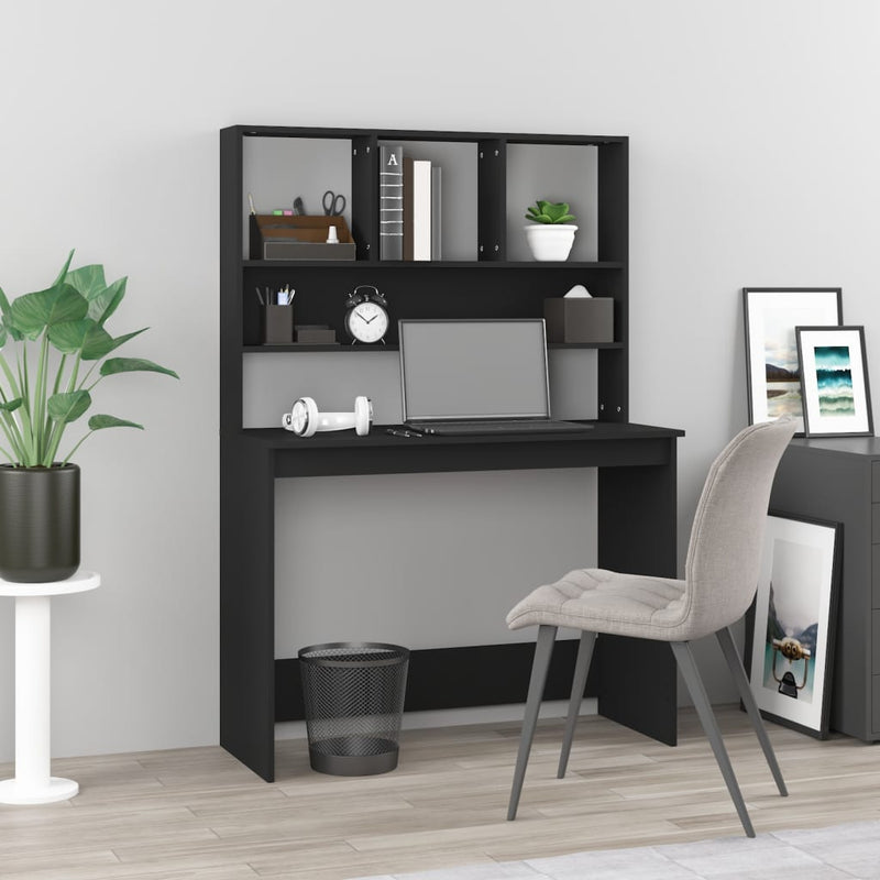 Bureau Met Schappen 102X45X148 Cm Bewerkt Hout Kleur