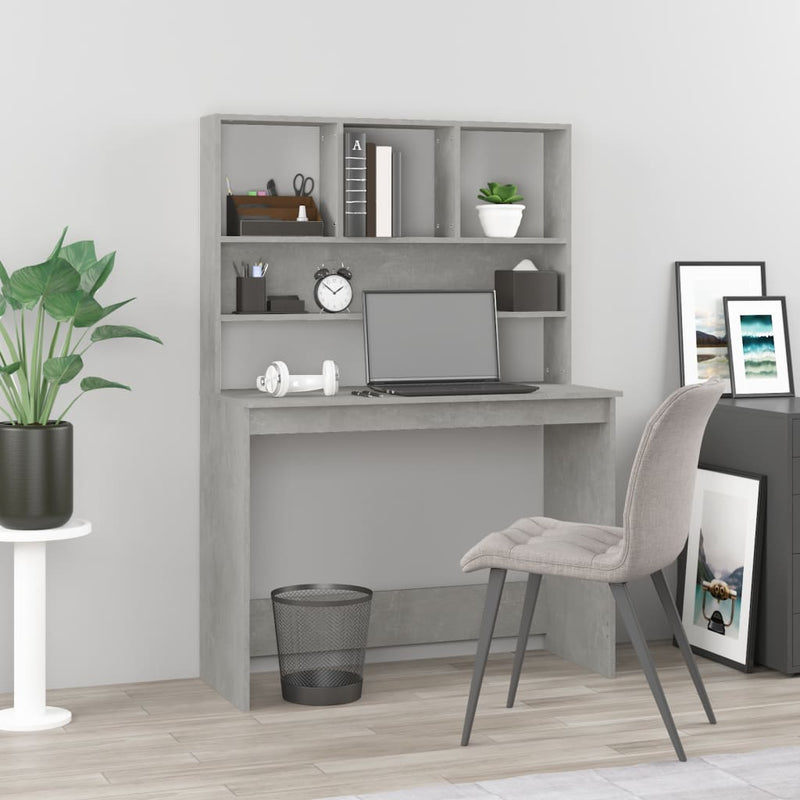 Bureau Met Schappen 102X45X148 Cm Bewerkt Hout Kleur