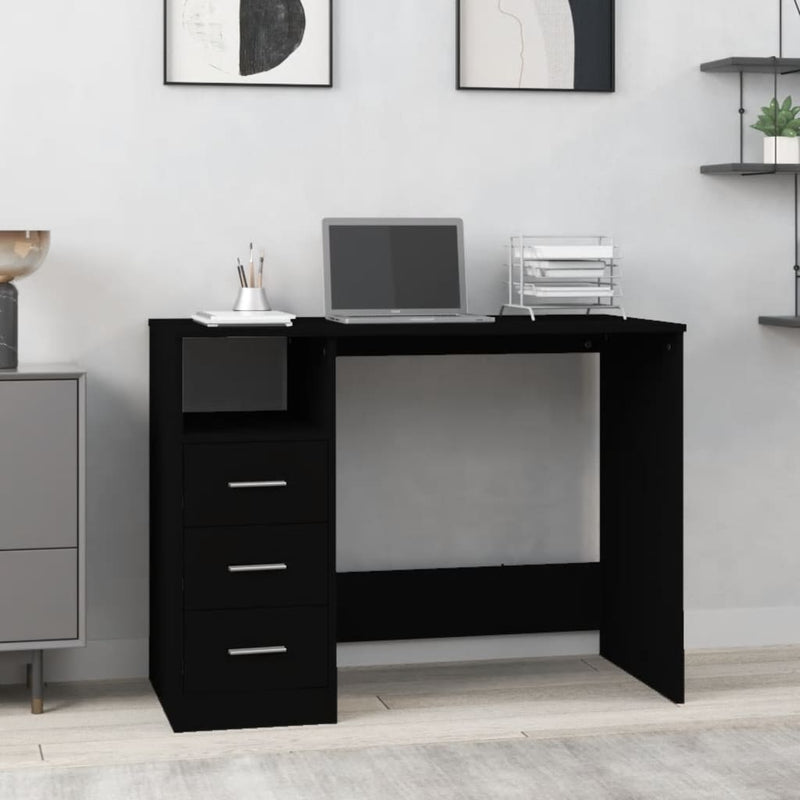 Bureau Met Lades 102X50X76 Cm Bewerkt Hout Kleur