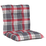 Tuinstoelkussens Lage Rug Geruit 100X50X7 Cm Stof Rood