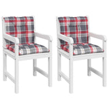 Tuinstoelkussens Lage Rug Geruit 100X50X7 Cm Stof Rood