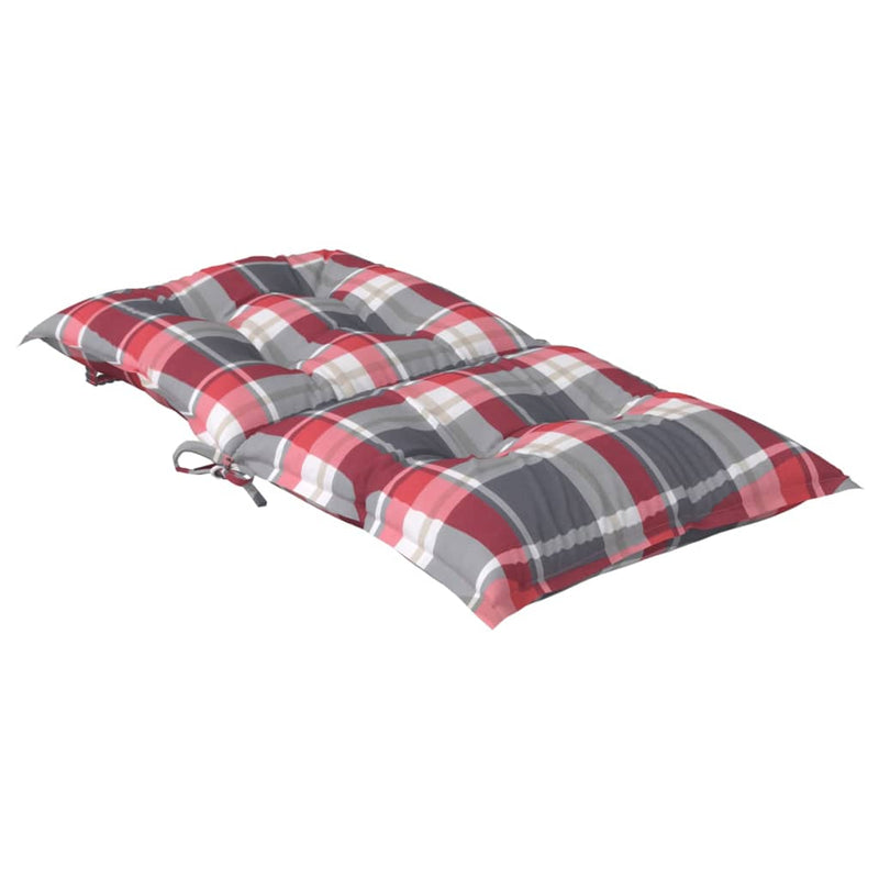 Tuinstoelkussens Lage Rug Geruit 100X50X7 Cm Stof Rood