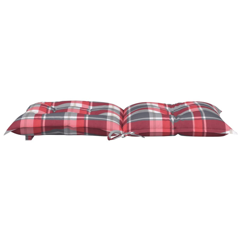 Tuinstoelkussens Lage Rug Geruit 100X50X7 Cm Stof Rood