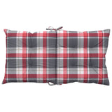 Tuinstoelkussens Lage Rug Geruit 100X50X7 Cm Stof Rood