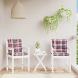 Tuinstoelkussens Lage Rug Geruit 100X50X7 Cm Stof Rood