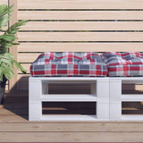 Palletkussen Stof Ruitpatroon Rood Rood Ruitpatroon