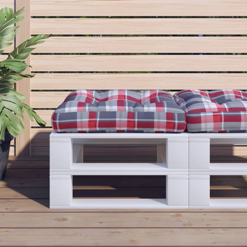 Palletkussen Stof Ruitpatroon Rood Rood Ruitpatroon