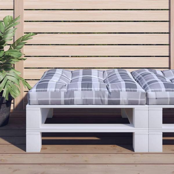Palletkussen Stof Ruitpatroon Grijs Grijs Ruitpatroon