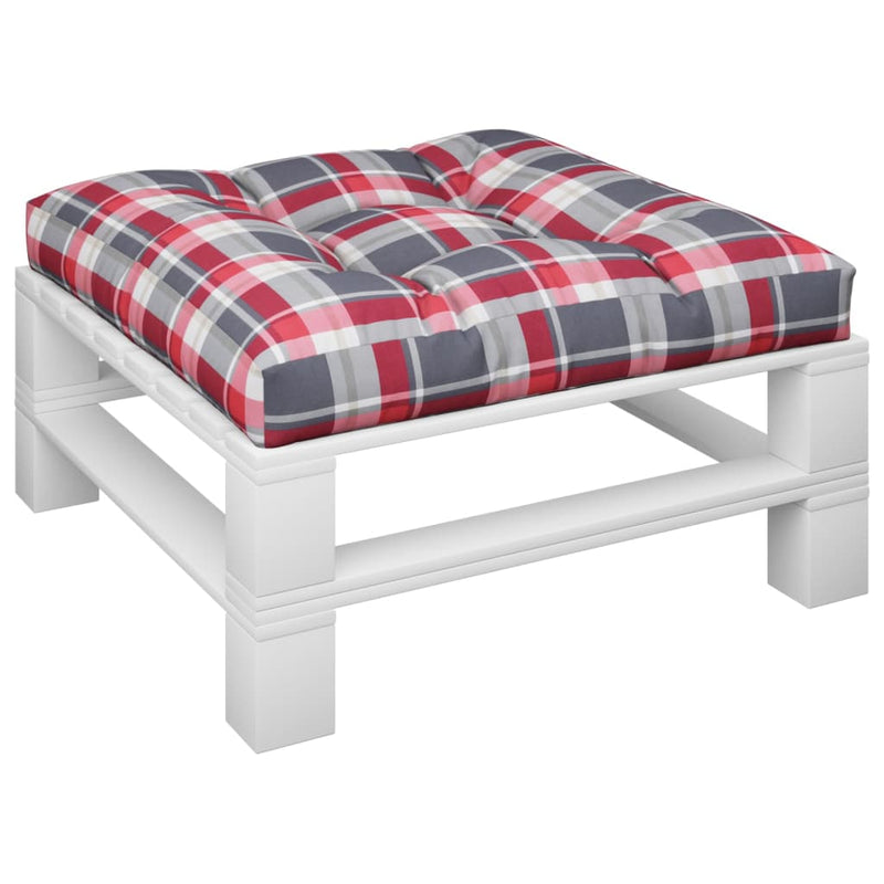 Palletkussen Stof Ruitpatroon Rood Rood Ruitpatroon