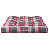 Palletkussen Stof Ruitpatroon Rood Rood Ruitpatroon