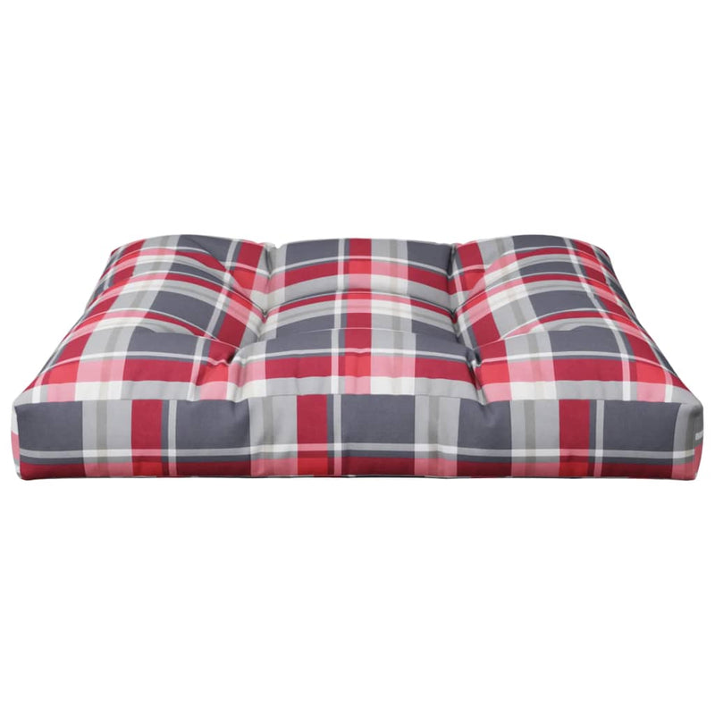 Palletkussen Stof Ruitpatroon Rood Rood Ruitpatroon