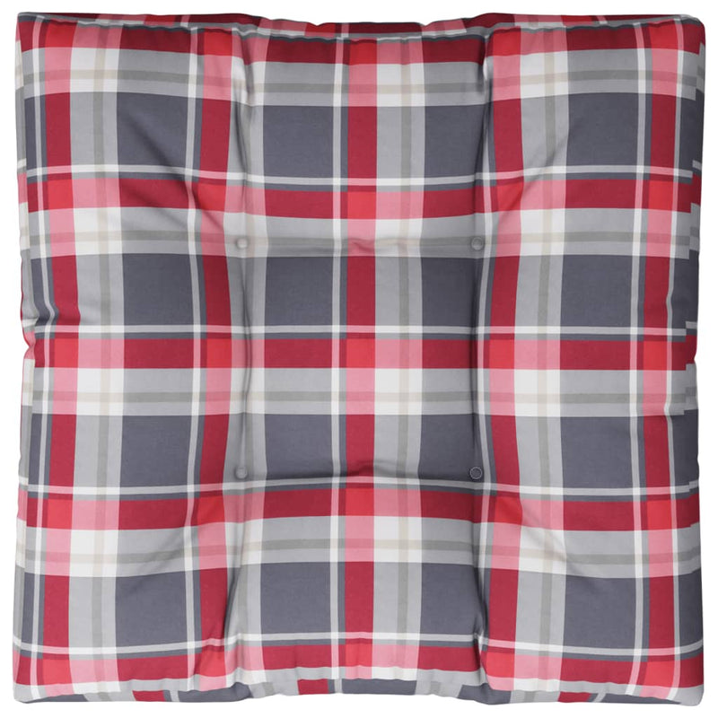 Palletkussen Stof Ruitpatroon Rood Rood Ruitpatroon