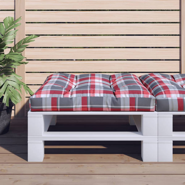 Palletkussen Stof Ruitpatroon Rood Rood Ruitpatroon