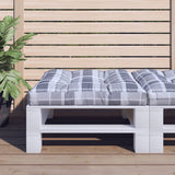Palletkussen Stof Ruitpatroon Grijs Grijs Ruitpatroon